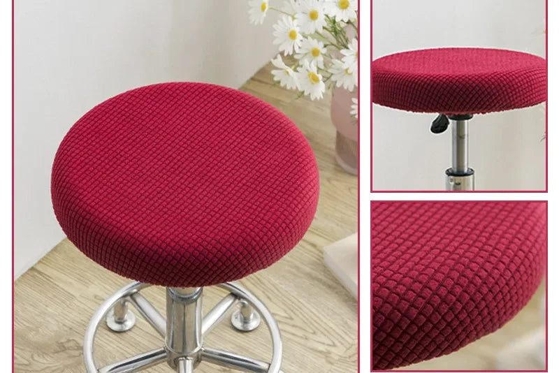 Stretch-Fit Round Stool Seat Cover