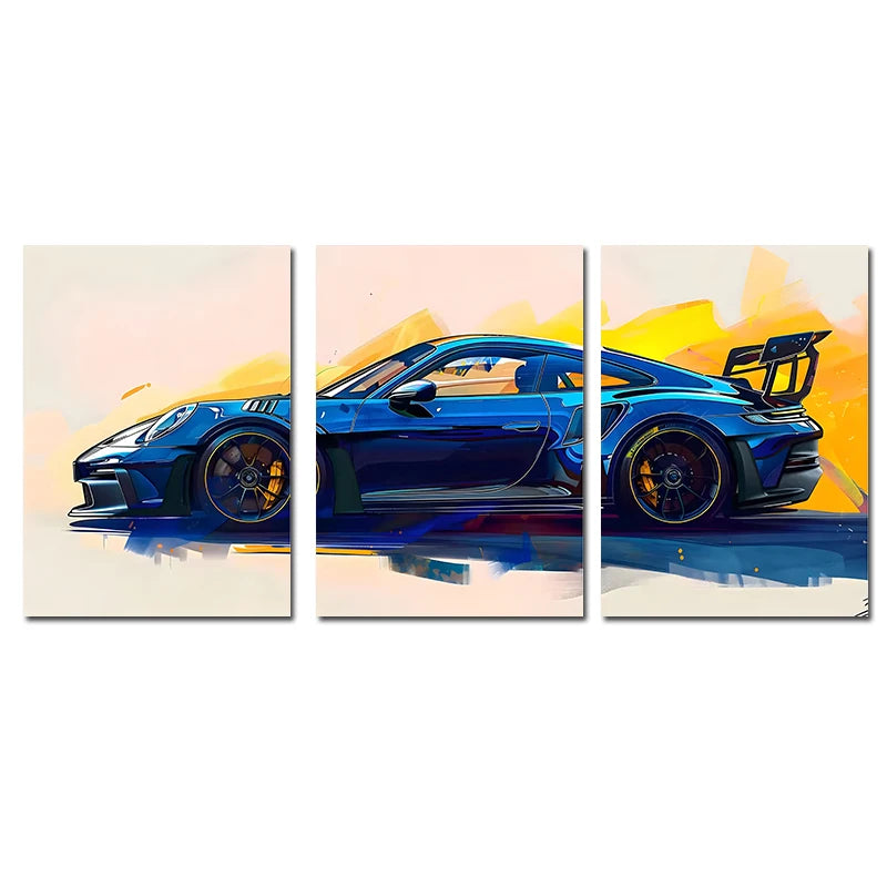 3-Piece Supercar Canvas Wall Art Set