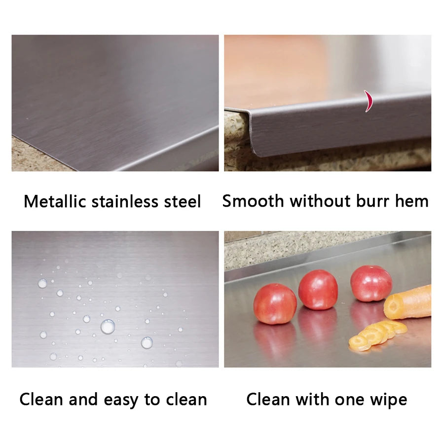 L-Shaped Stainless Steel Countertop Prep Board