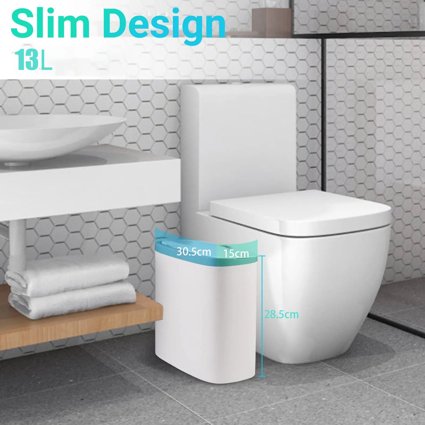 13 L Touchless Sensor Trash Can