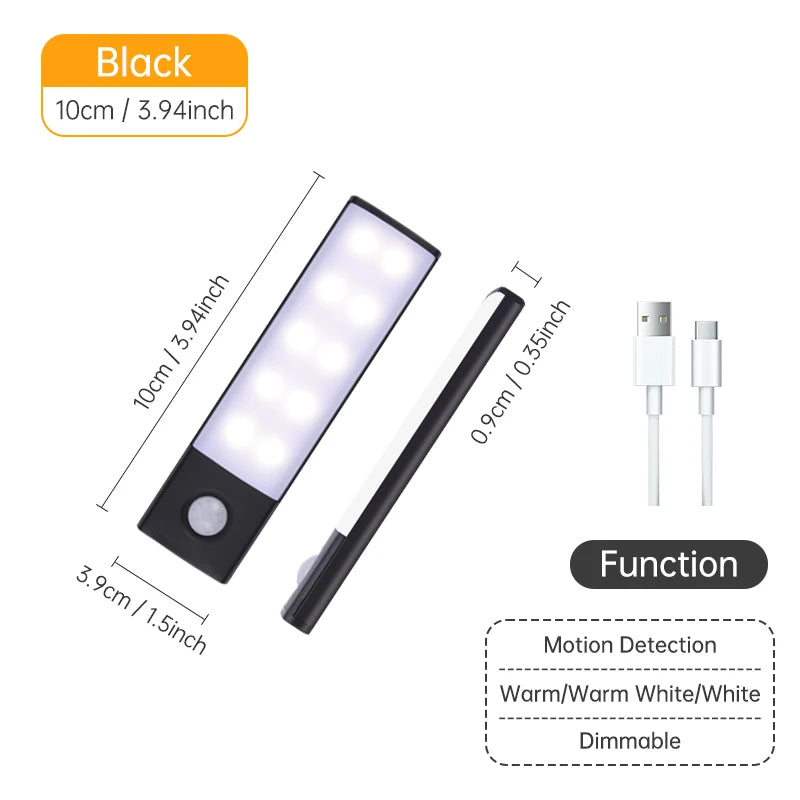 3-Color Rechargeable Motion Sensor Light Bar