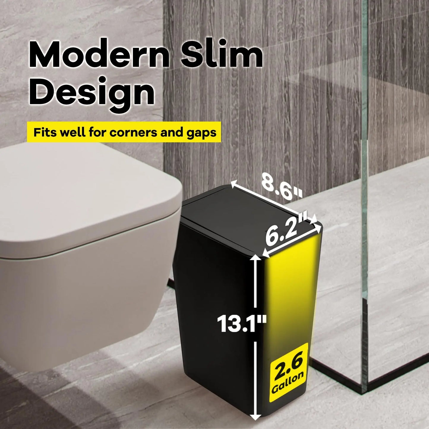 10 L Slim Press-Lid Trash Can
