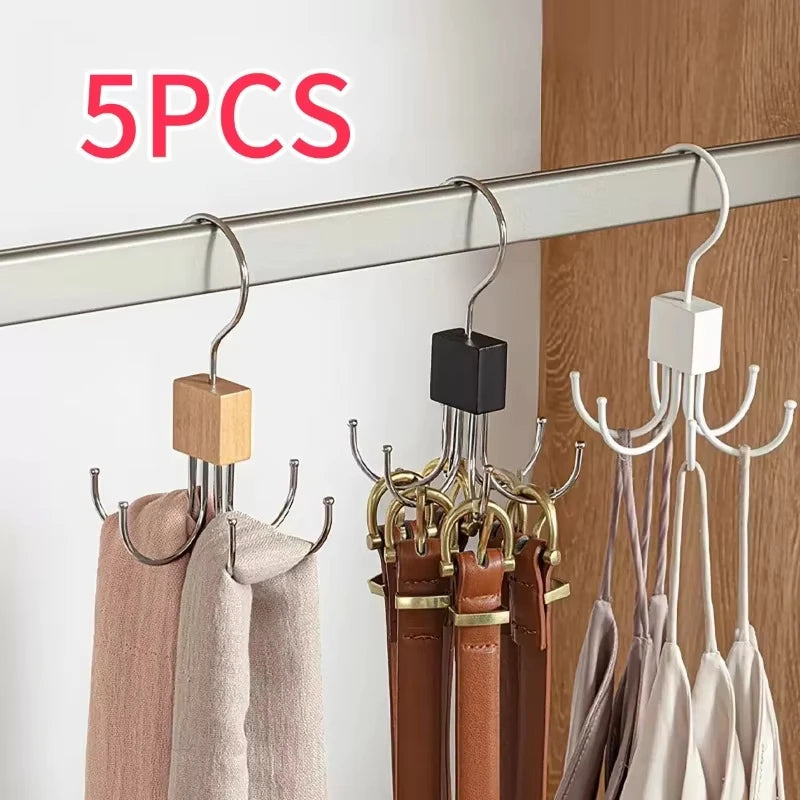 Black 360-degree rotating multi-hook belt hanger