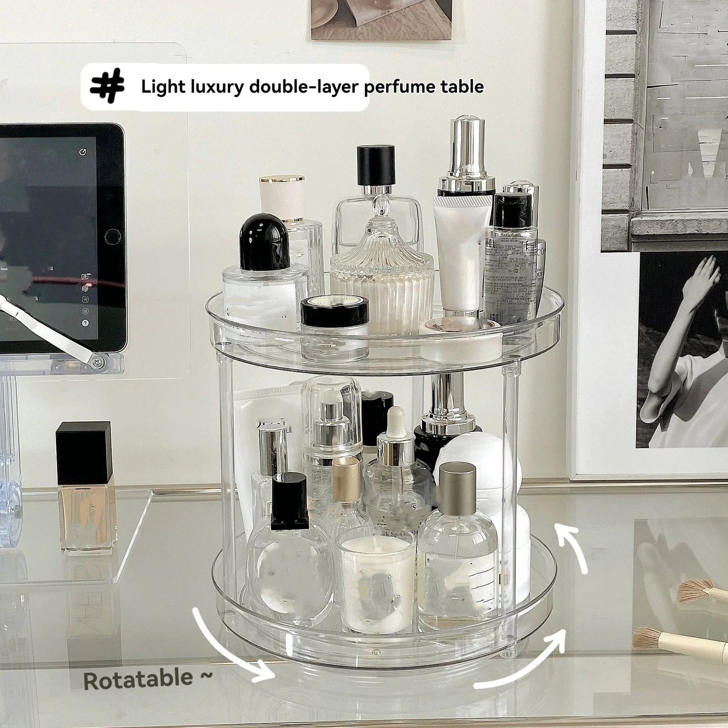 Rotating Tiered Kitchen Storage Rack
