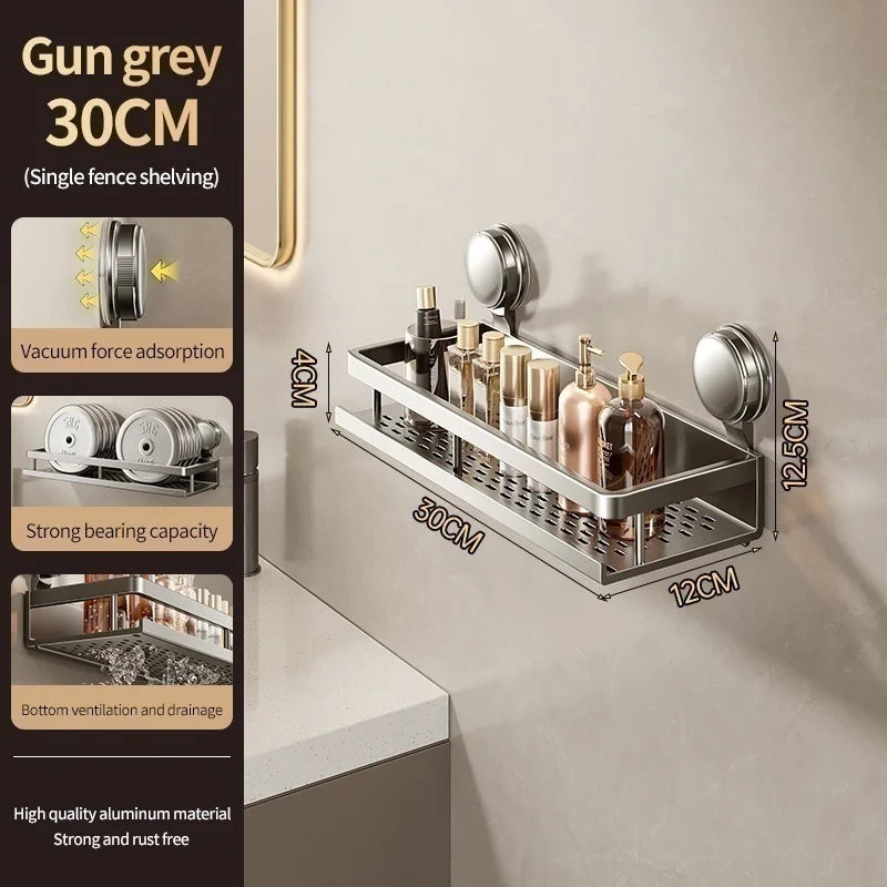 [Duplicate] Suction-Cup Aluminum Bathroom Shelf