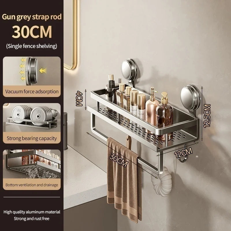 [Duplicate] Suction-Cup Aluminum Bathroom Shelf