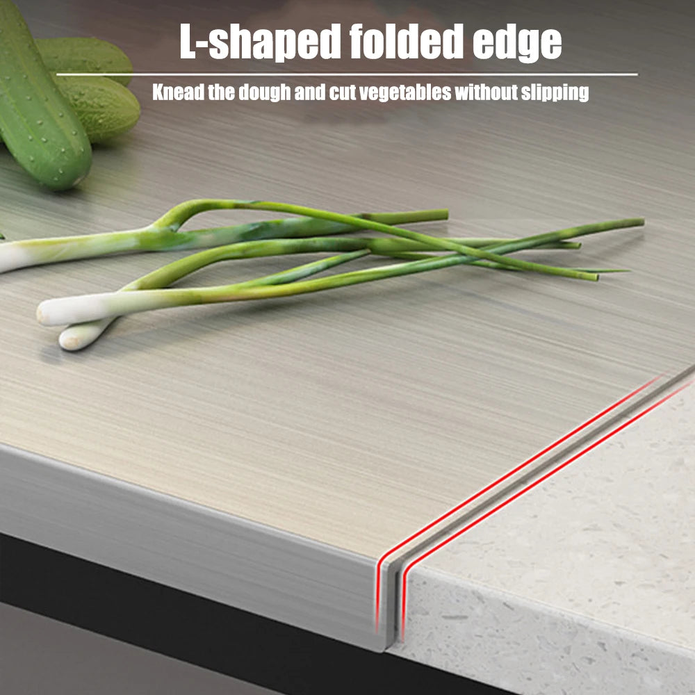 L-Shaped Stainless Steel Countertop Prep Board