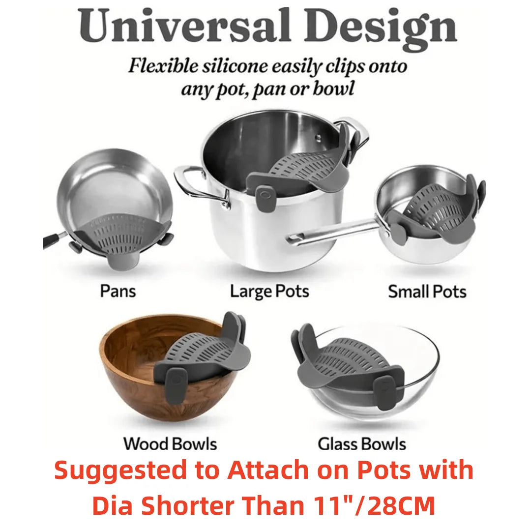 Clip-On Silicone Pot Strainer