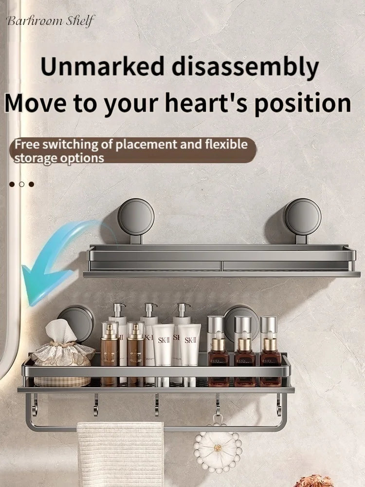 [Duplicate] Suction-Cup Aluminum Bathroom Shelf