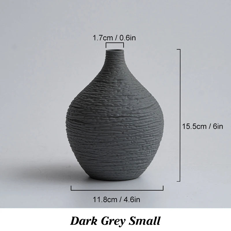 Nordic Ceramic Narrow-Neck Vase