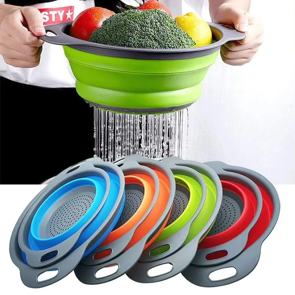 Collapsible Silicone Colander with Handles