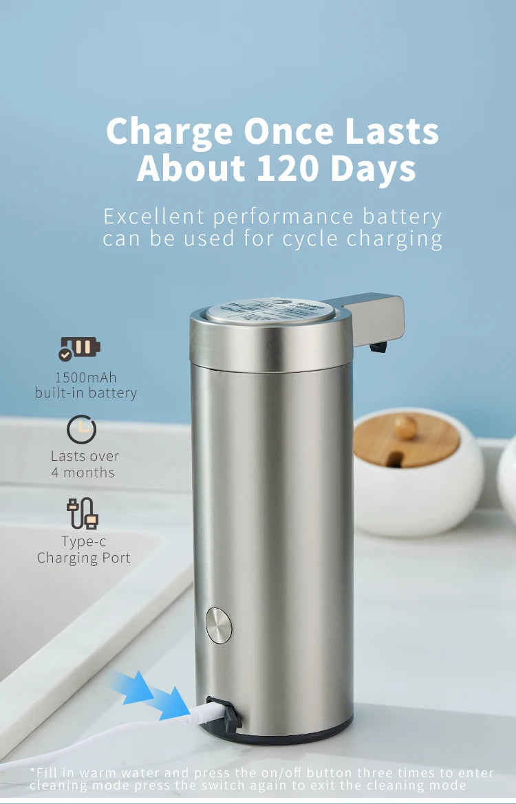 270 mL Stainless Steel Automatic Soap Dispenser