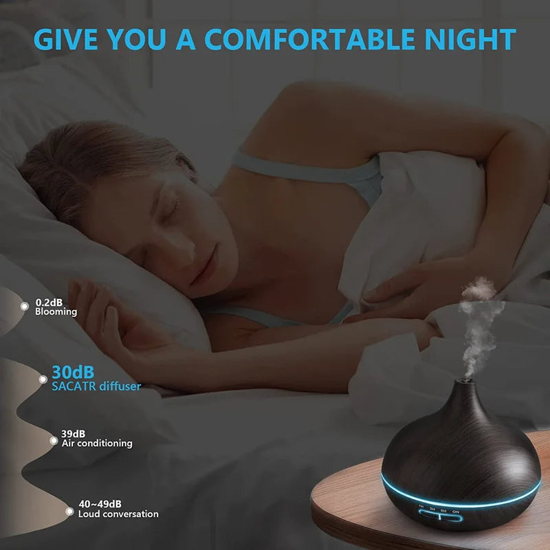 550ml Wood-Grain Essential Oil Diffuser