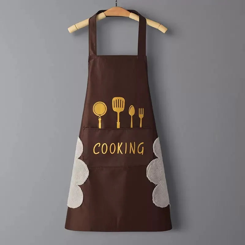 Hand-Wipe Kitchen Apron with Pocket