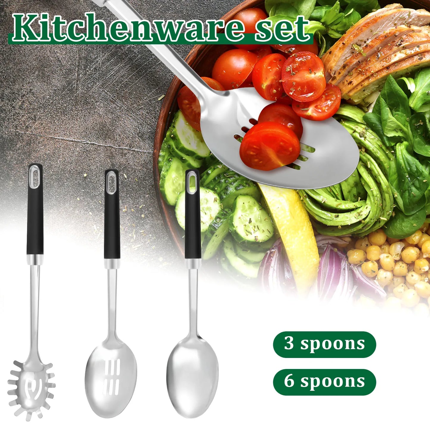 Stainless Steel Serving Spoon Set