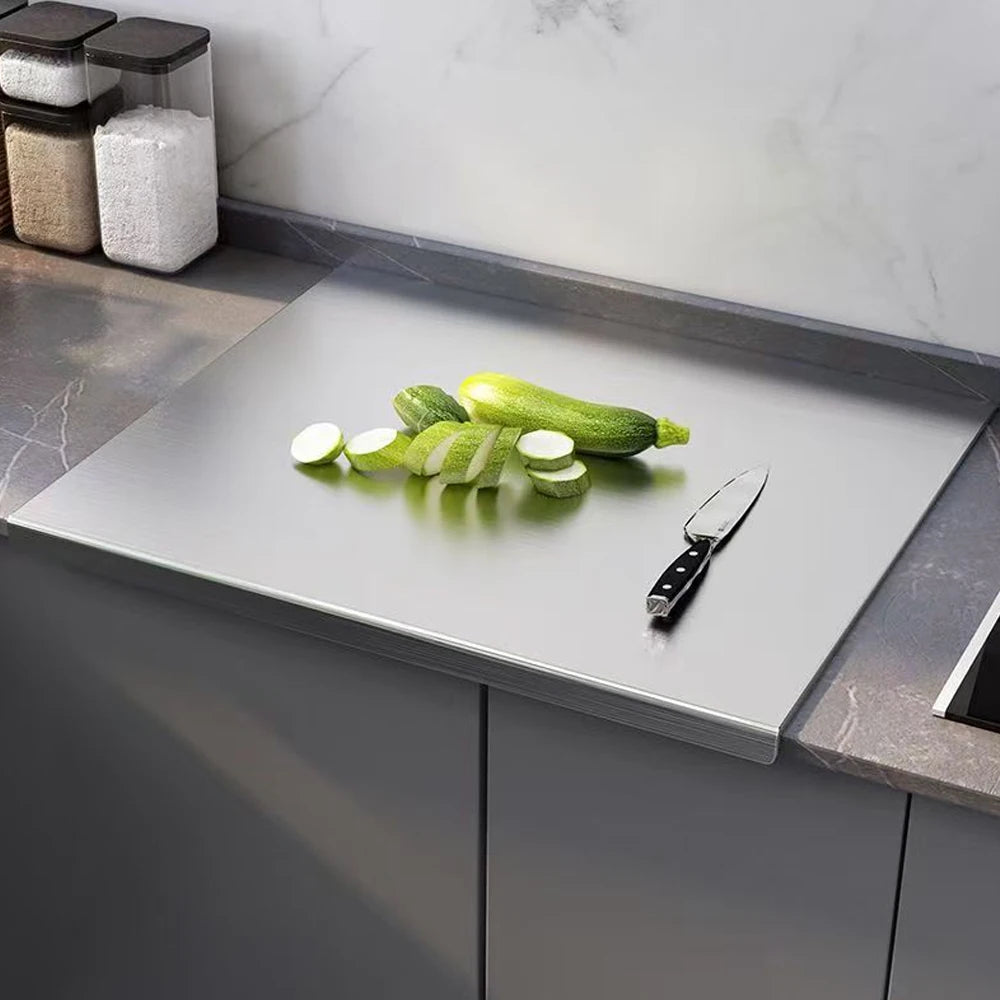L-Shaped Stainless Steel Countertop Prep Board