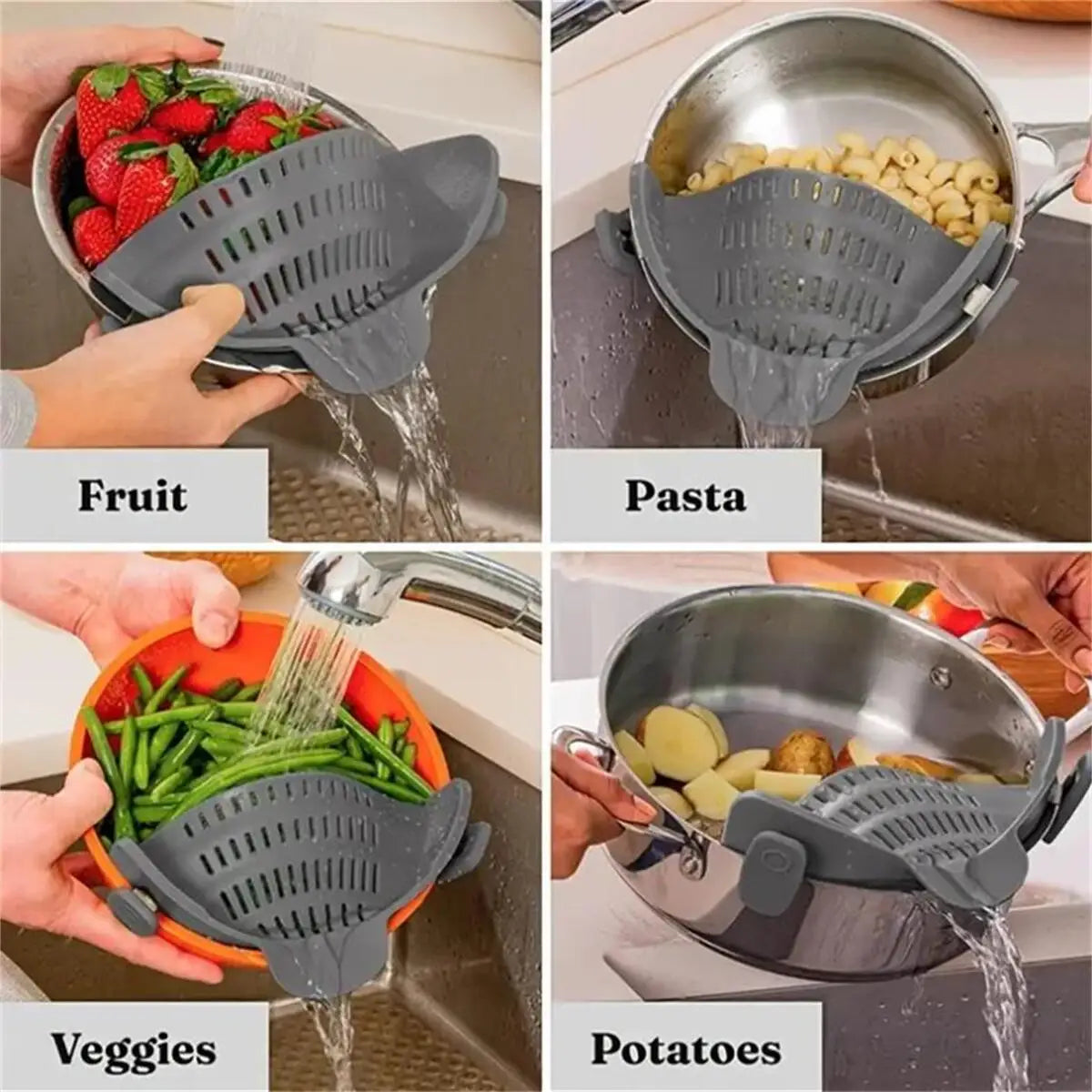 Clip-On Silicone Pot Strainer