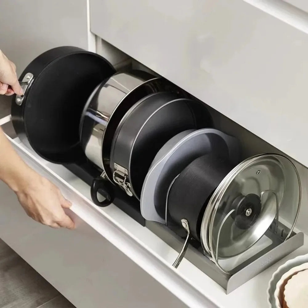 Expandable 7-Slot Pot & Lid Organizer