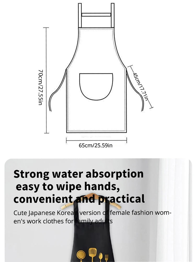 Hand-Wipe Kitchen Apron with Pocket