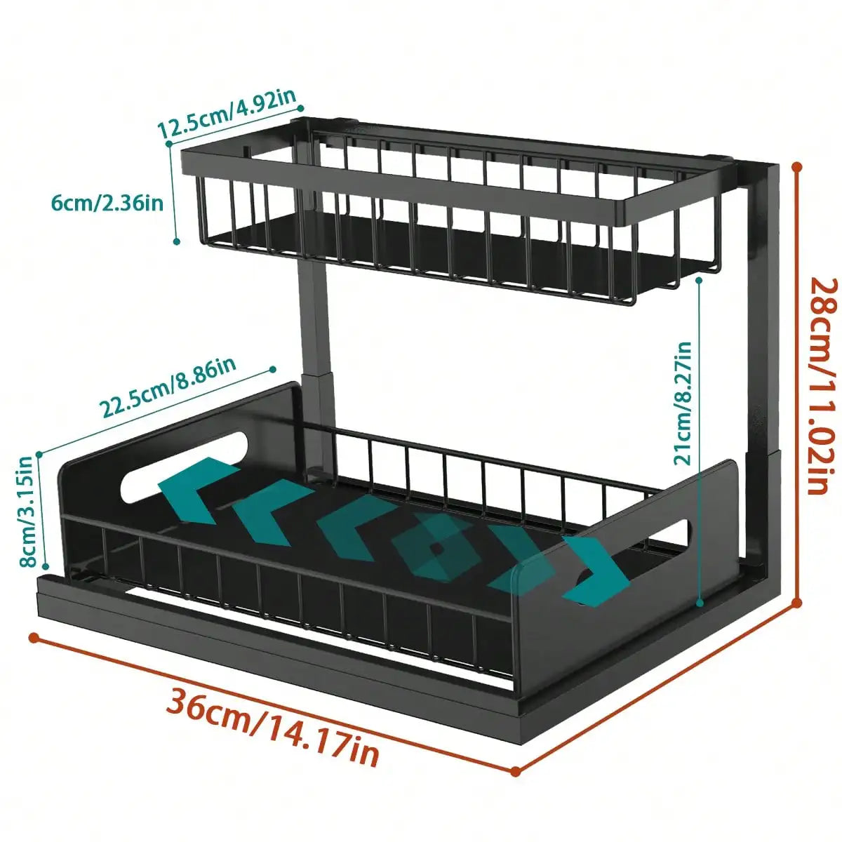 2-Tier Sliding Under-Sink Organizer