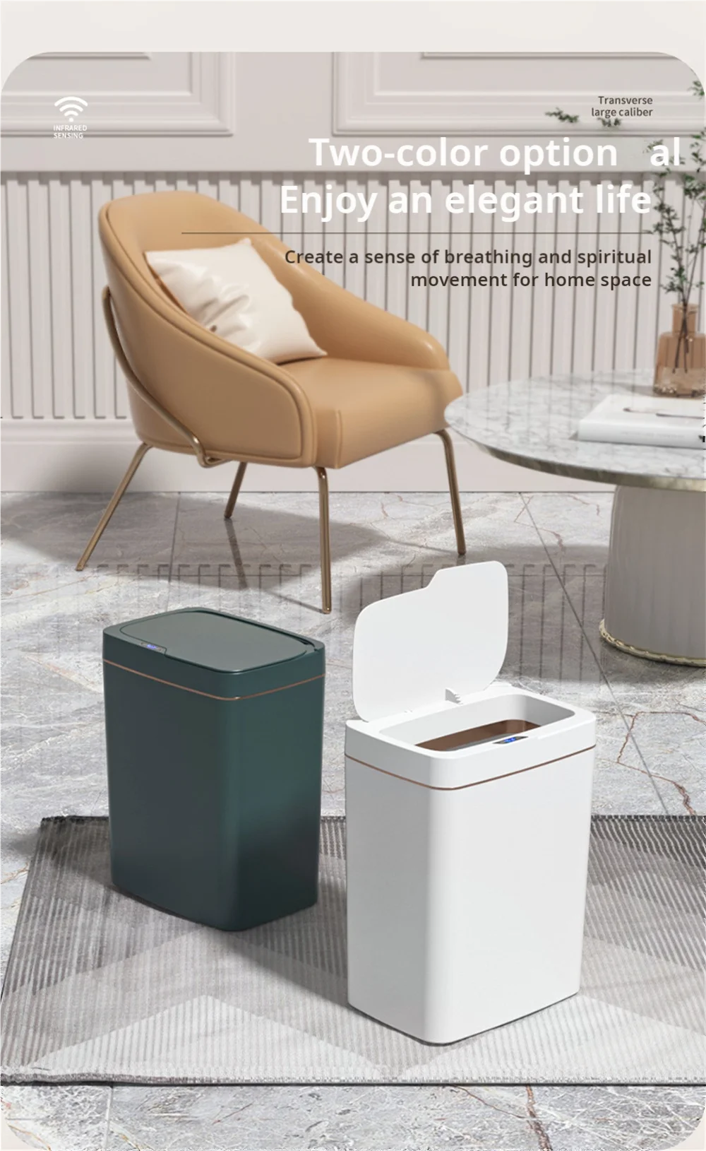 15 L Touchless Auto-Bagging Trash Can