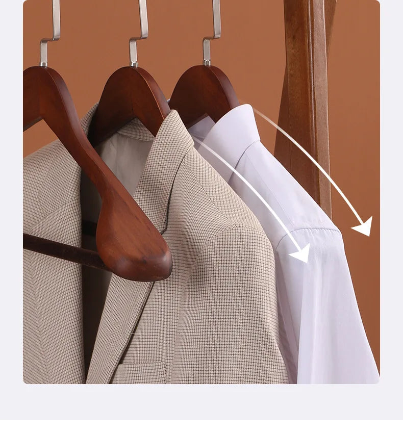 Wide-Shoulder Wooden Suit Hangers