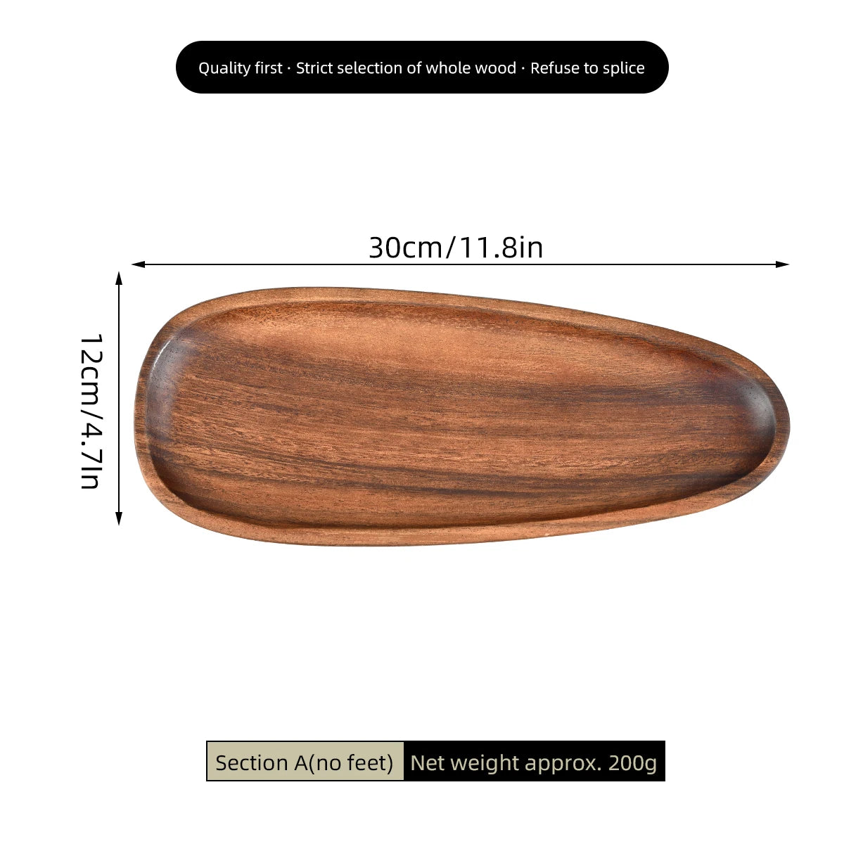 Organic-Shaped Wooden Display Tray