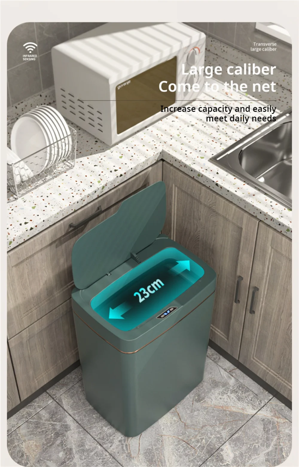 15 L Touchless Auto-Bagging Trash Can