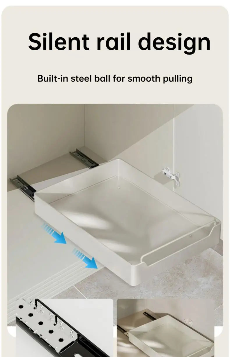 Pull-Out Cabinet Organizer with Sliding Rails