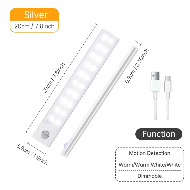 3-Color Rechargeable Motion Sensor Light Bar