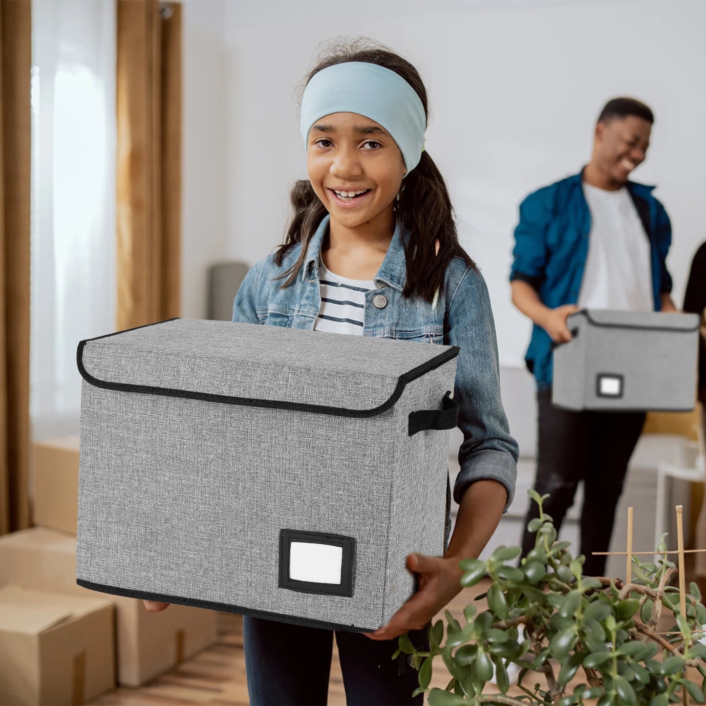 Foldable Storage Bin with Label Slot