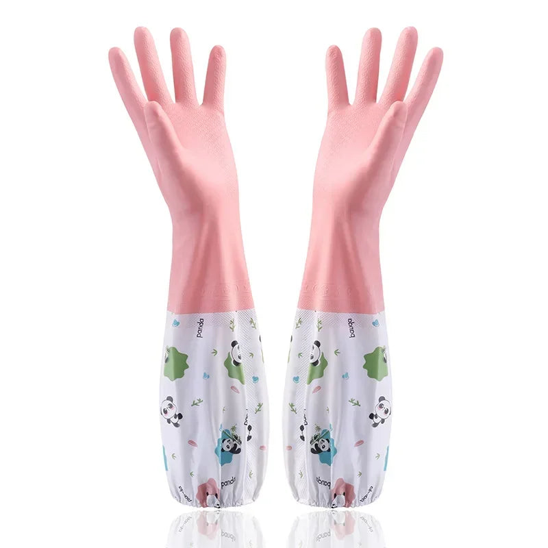 Long-Cuff Household Cleaning Gloves