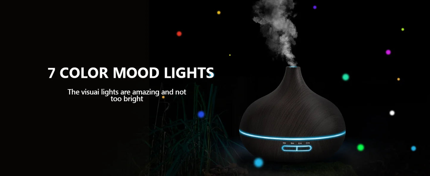 550ml Wood-Grain Essential Oil Diffuser