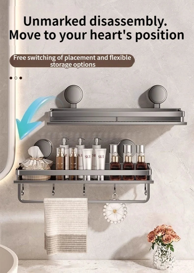 [Duplicate] Suction-Cup Aluminum Bathroom Shelf