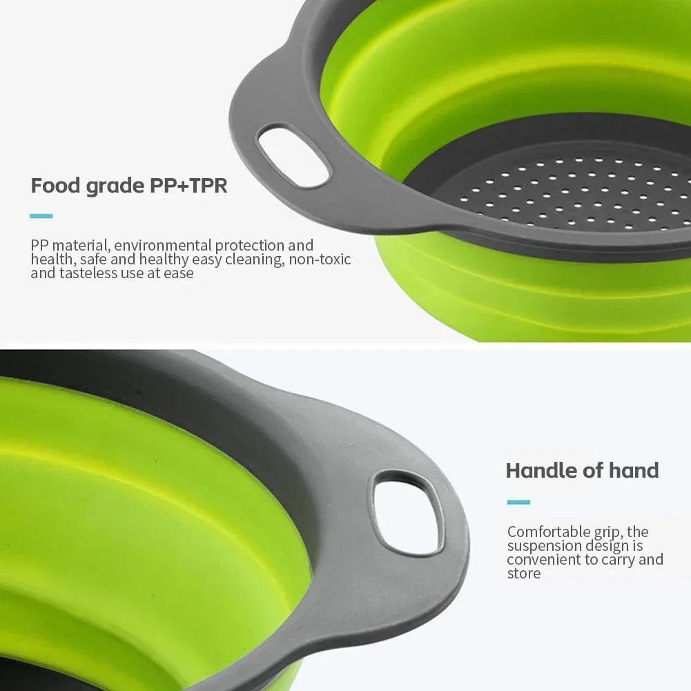 Collapsible Silicone Colander with Handles