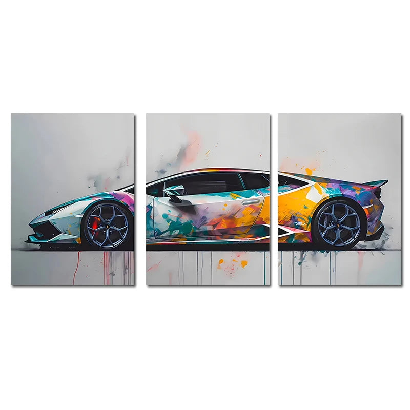 3-Piece Supercar Canvas Wall Art Set