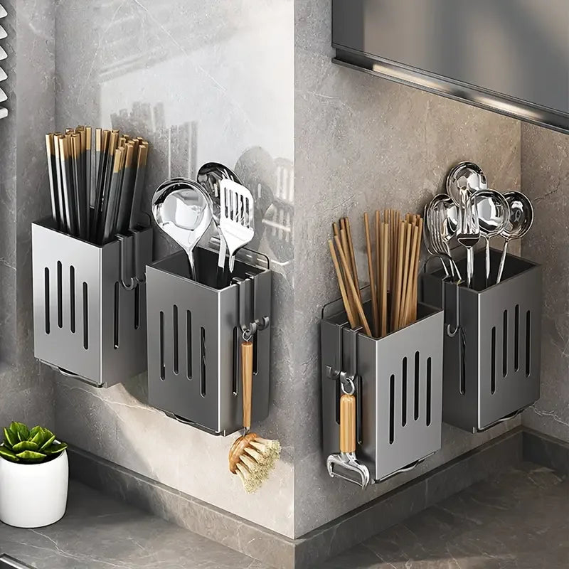 Wall-Mounted Utensil & Chopstick Holder