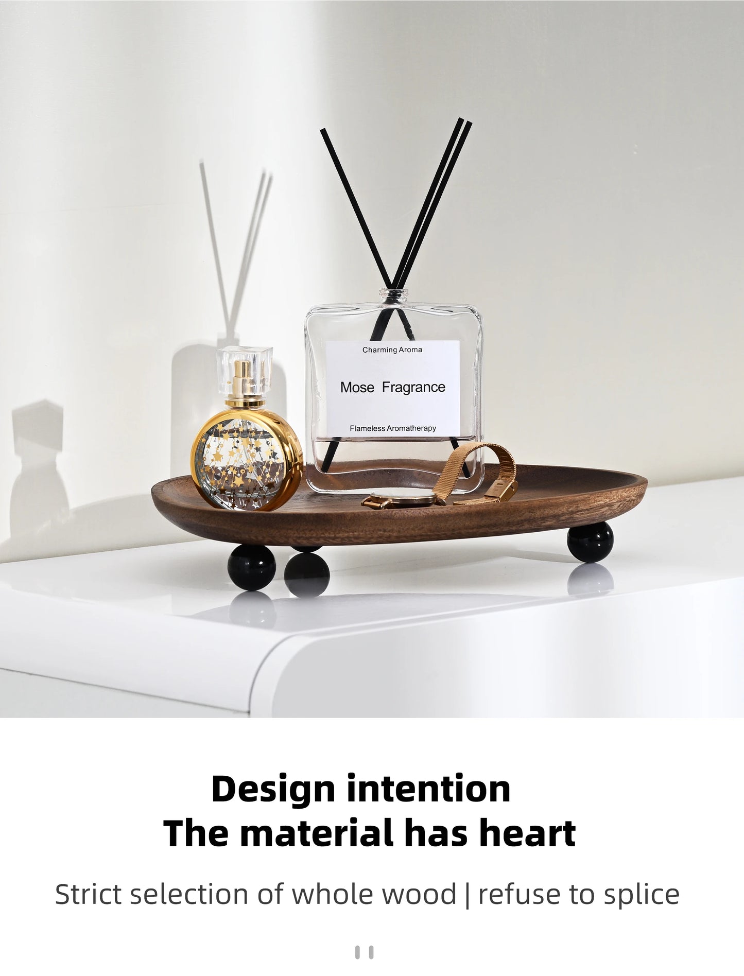 Organic-Shaped Wooden Display Tray