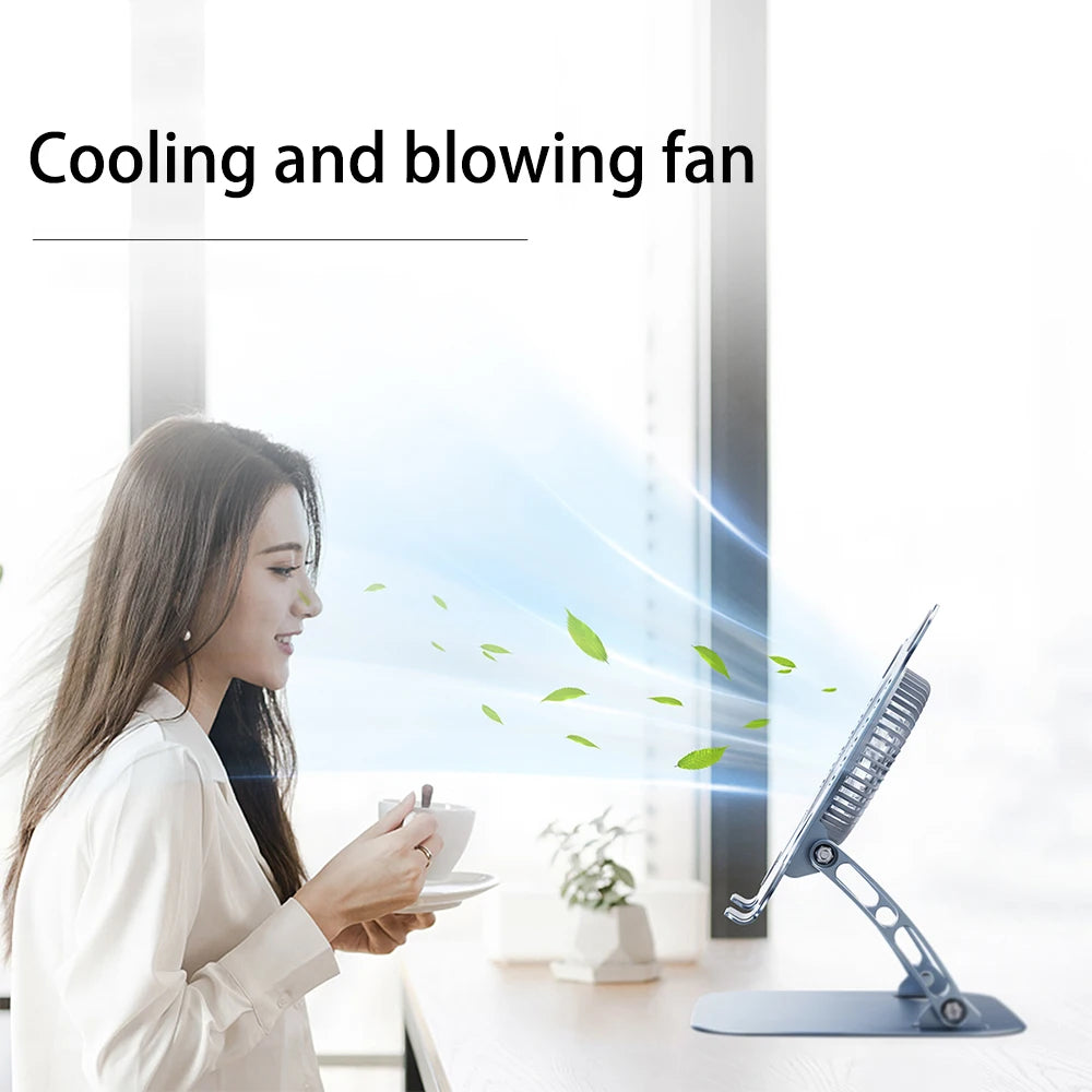 Adjustable Aluminum Laptop Stand with Cooling Fan