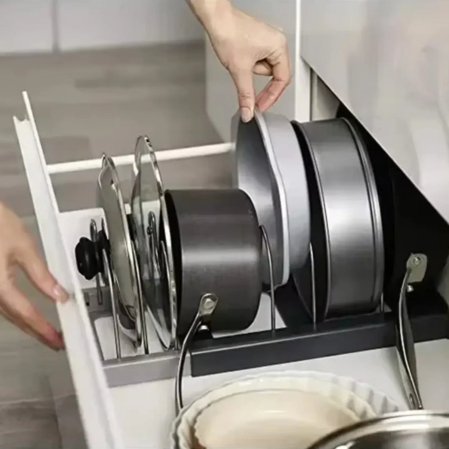 Expandable Pot & Pan Organizer Rack