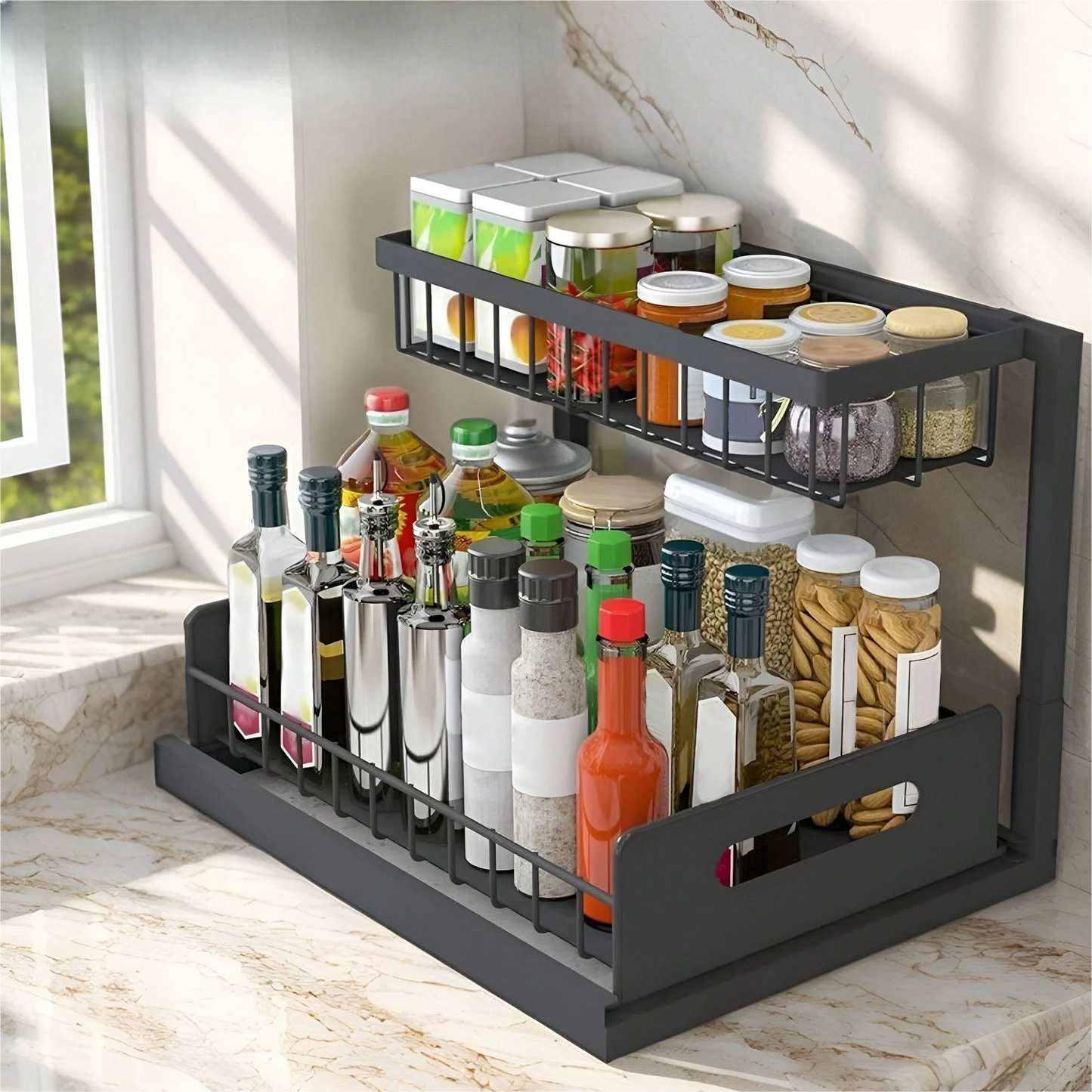 2-Tier Sliding Under-Sink Organizer