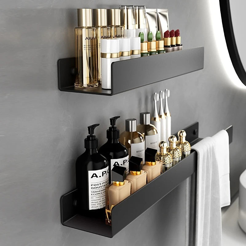Slim Aluminum Wall-Mounted Bathroom Shelf