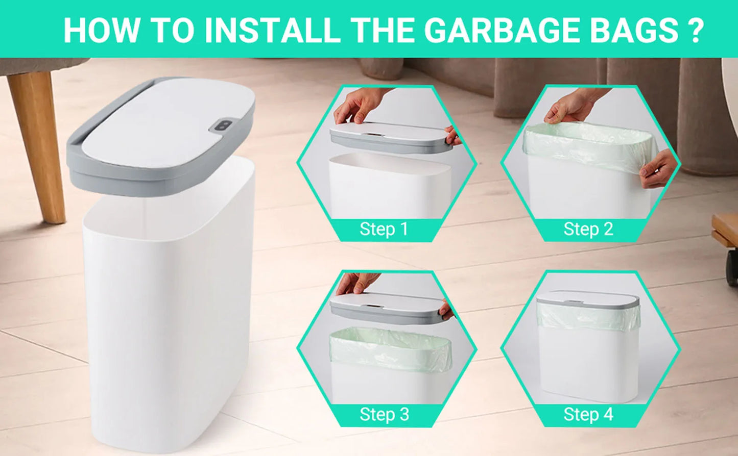 13 L Touchless Sensor Trash Can