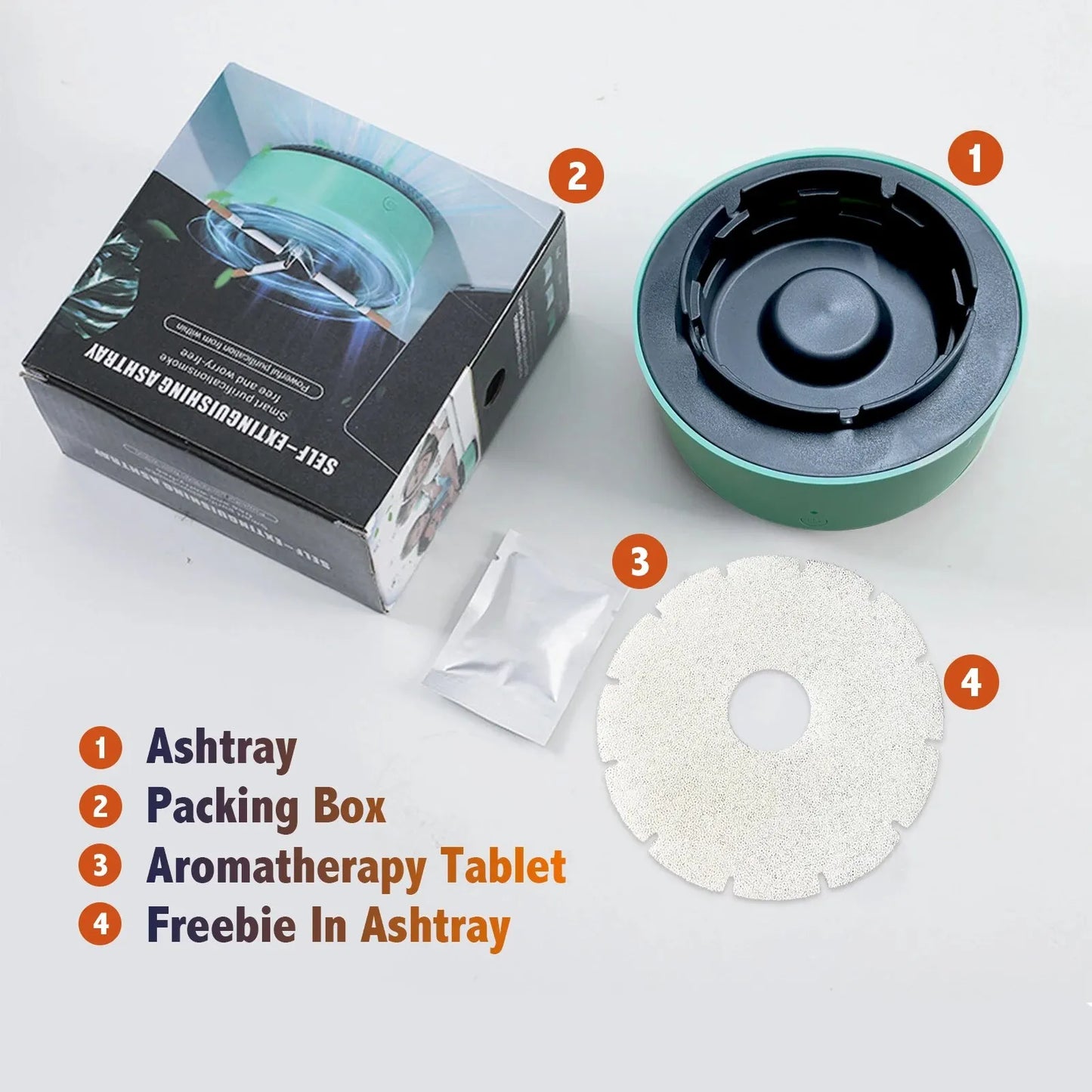 Smokeless Ashtray with Air Filtration