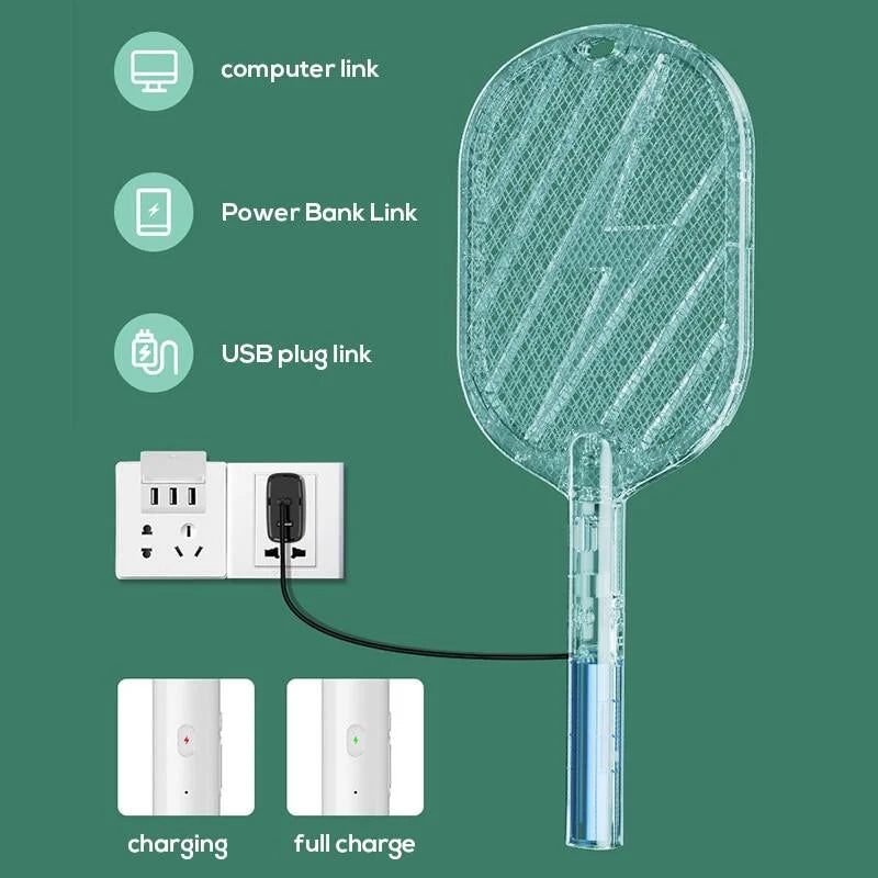 3-in-1 Rechargeable Electric Mosquito Swatter
