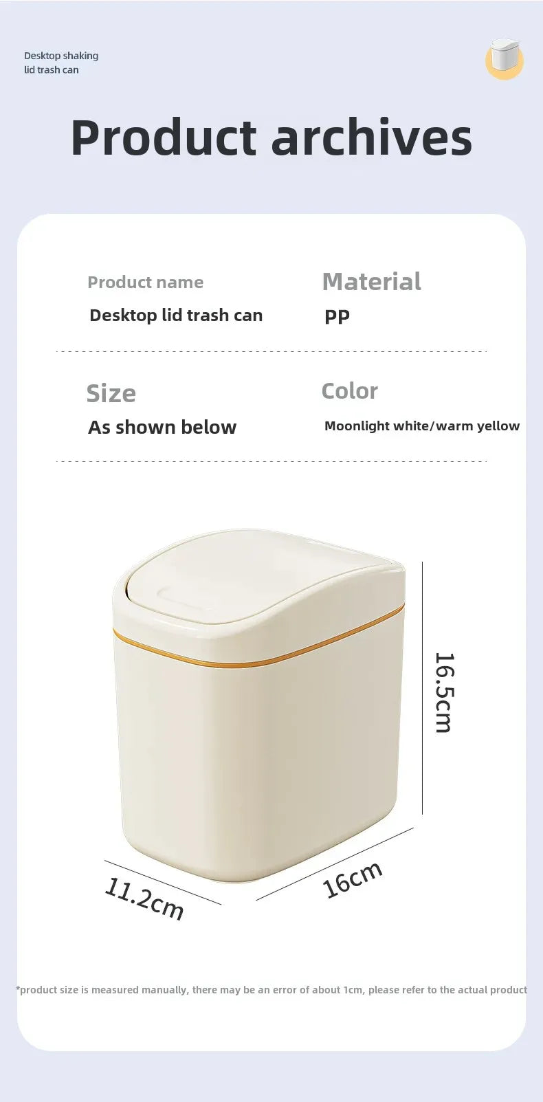 Mini Swing-Lid Desktop Trash Can