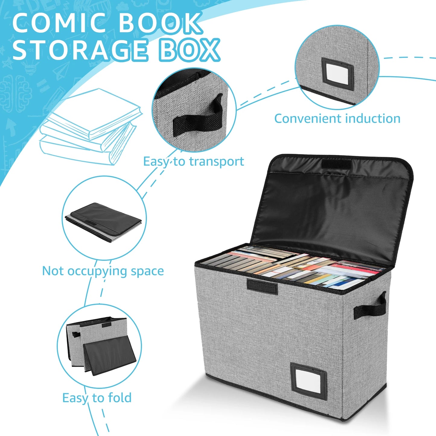 Foldable Storage Bin with Label Slot