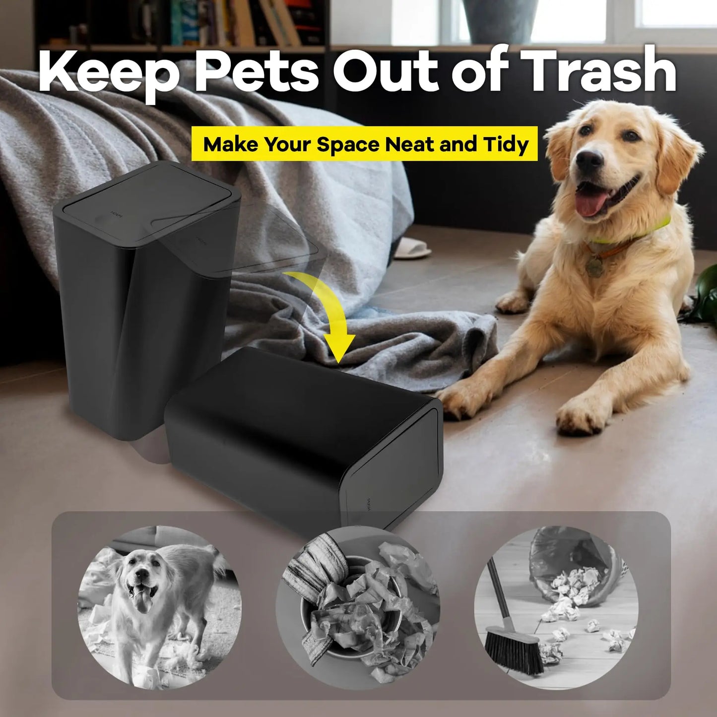 10 L Slim Press-Lid Trash Can