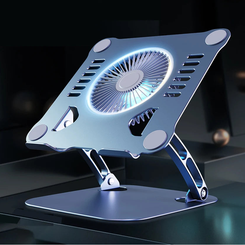 Adjustable Aluminum Laptop Stand with Cooling Fan