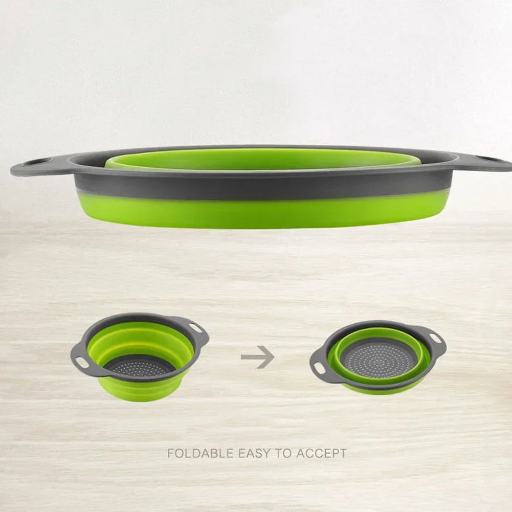 Collapsible Silicone Colander with Handles